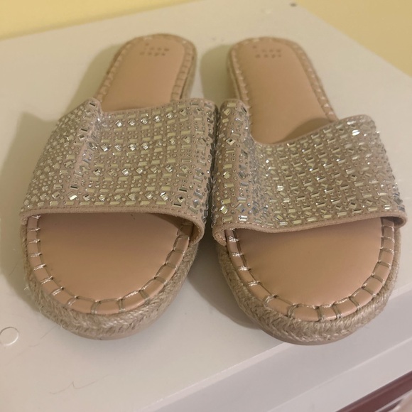 NWOT a new day flat sandals with sparkle size 8.5 - Picture 2 of 3